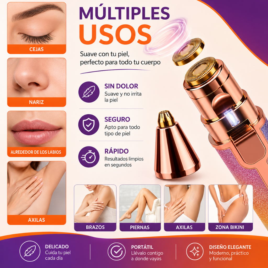 FaceSmooth™ 2 en 1 | Depilador Facial de Precisión