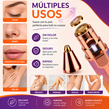FaceSmooth™ 2 en 1 | Depilador Facial de Precisión