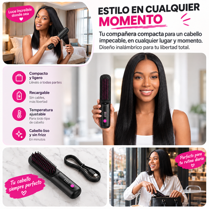GlowHair™ – Cepillo Alisador Inteligente