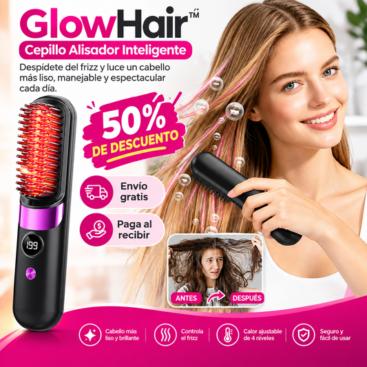 GlowHair™ – Cepillo Alisador Inteligente