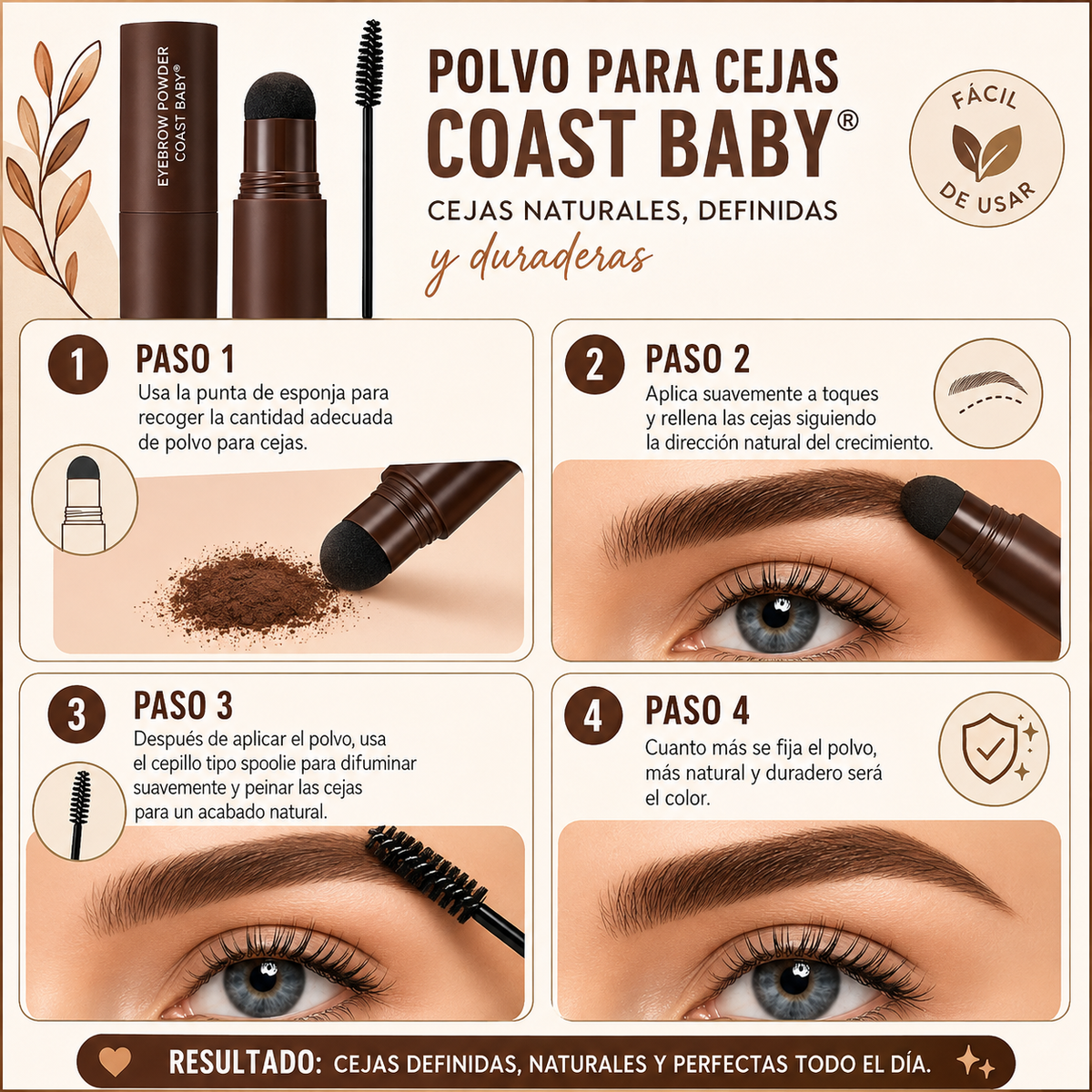 Set de plantillas y sellos para cejas perfectas