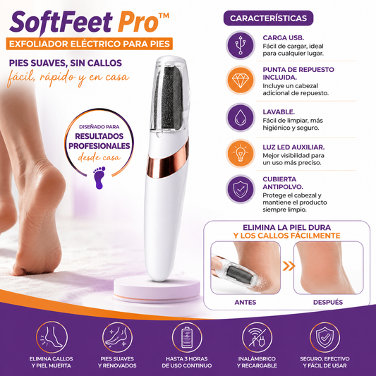 SoftFeet Pro™-Exfoliador Eléctrico para Pies