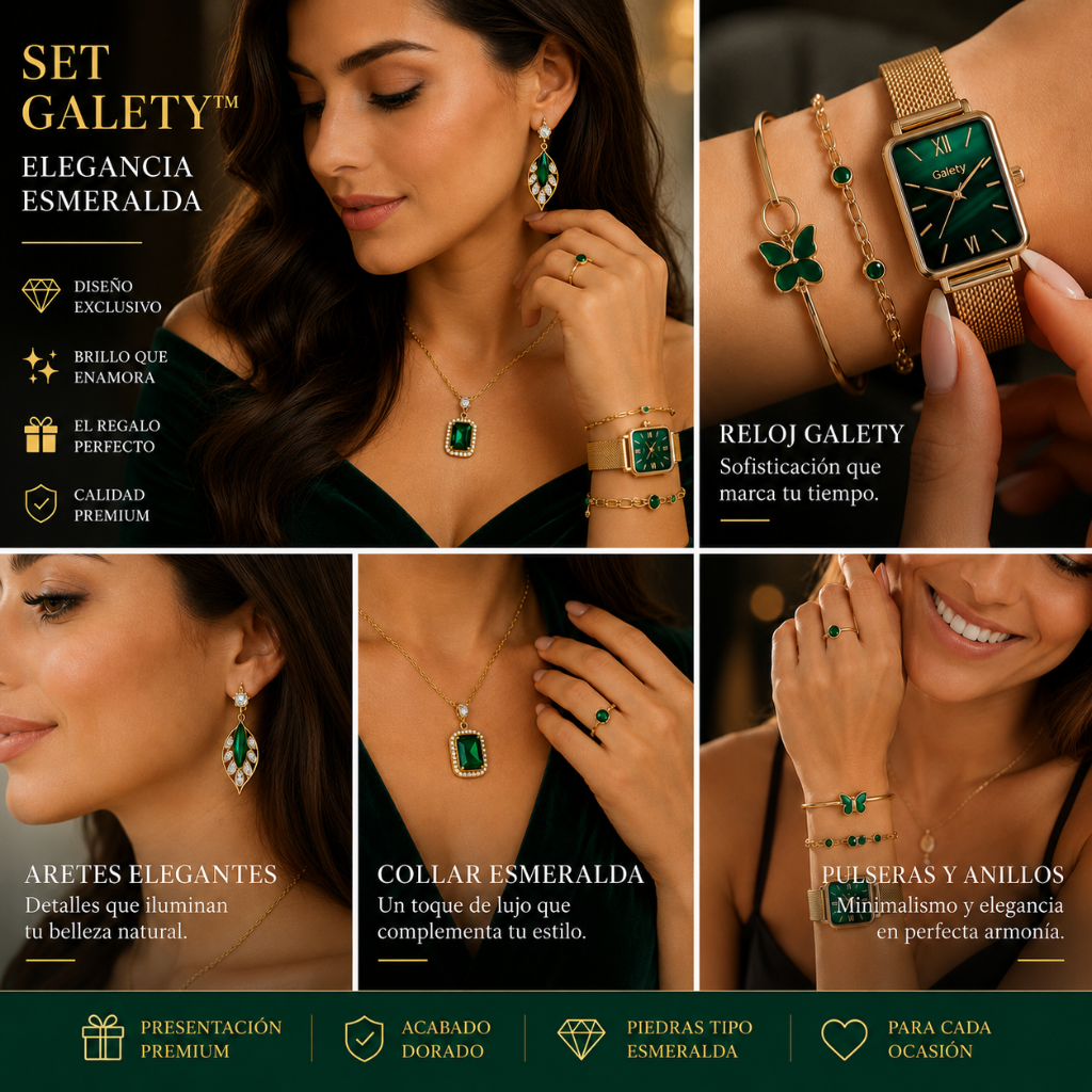 💎 Set de Joyería y Reloj Galety™ – Elegancia que Roba Miradas
